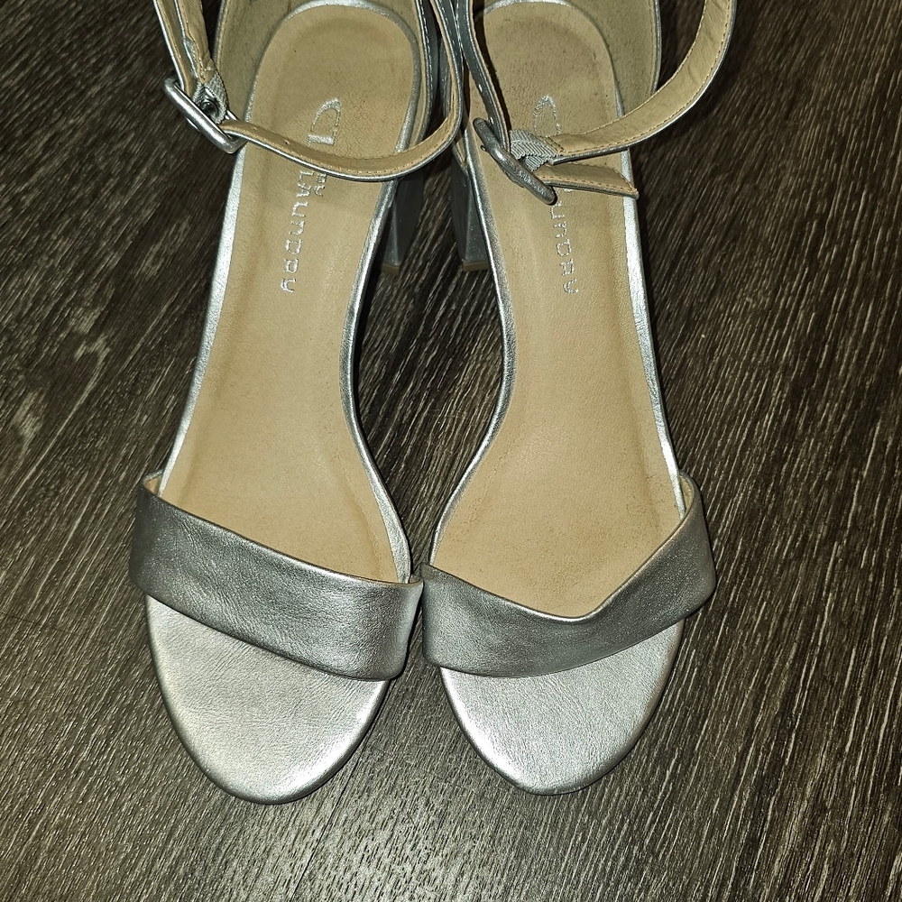 CL by Laundry Metallic Silver Heels